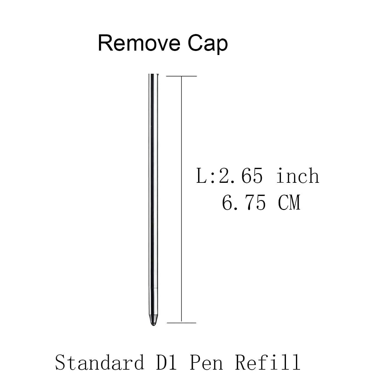 Premium D1 Ballpoint Pen Refills - Medium Tip Twist Pen Ink Cartridges (10 Pack Black) - Compatible with Swarovski, Parker & More - Perfect for Office, Journaling & Gift Pens