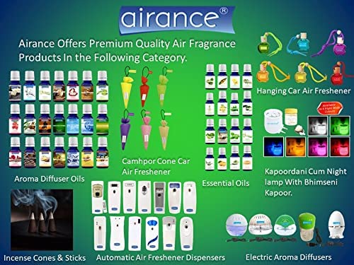 Airance Automatic Air Freshener Spray Dispenser - 2 Year Warranty - Compatible with Most 250ml Bottles - Assorted Scents - Perfect for Home, Office, and Car Use