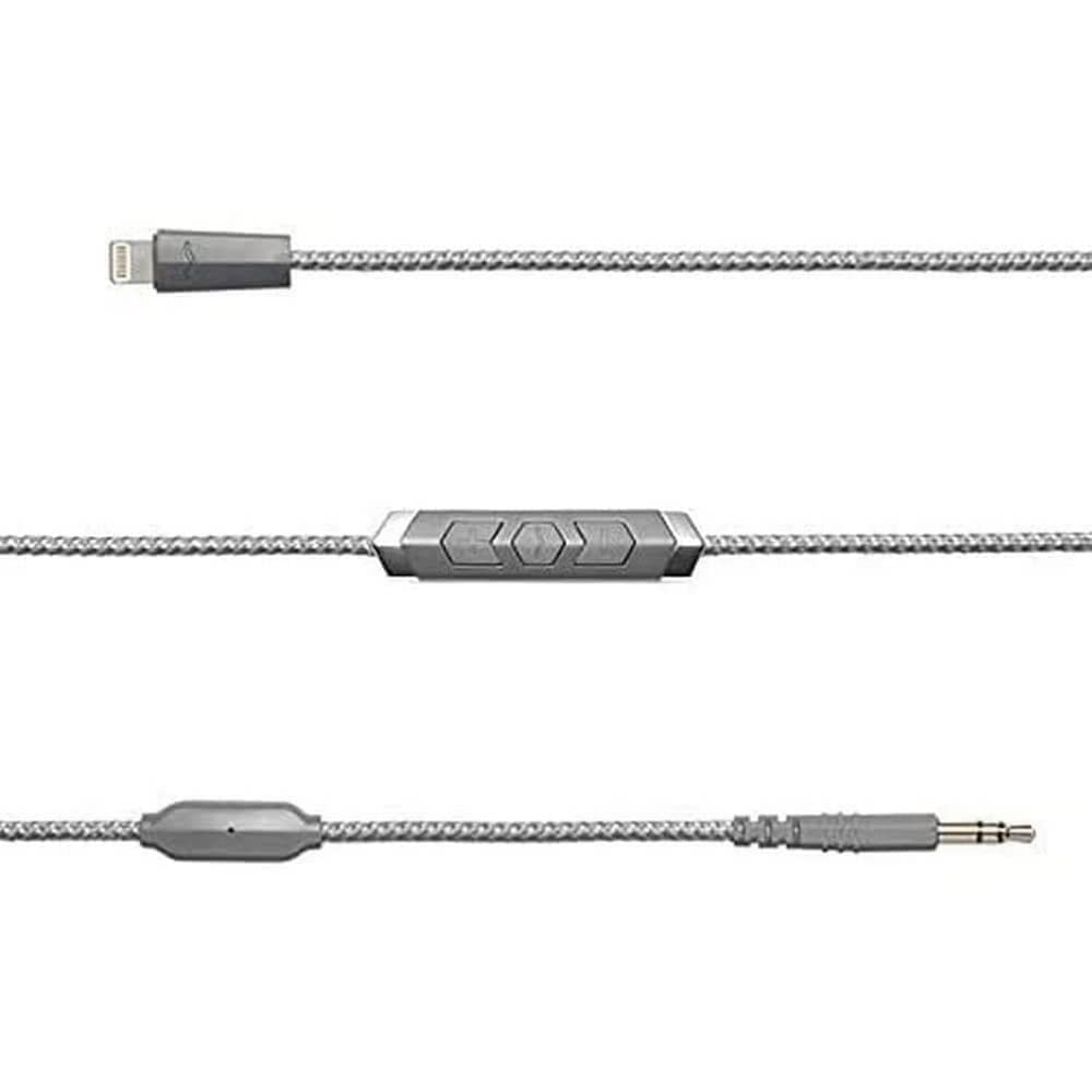 V-MODA Speakeasy DAC/AMP 3-Button Lightning Cable for iPhone - Hi-Fi Audio Adapter with Volume Control (Grey) - Perfect for Music Lovers, DJs & Audiophiles on the Go
