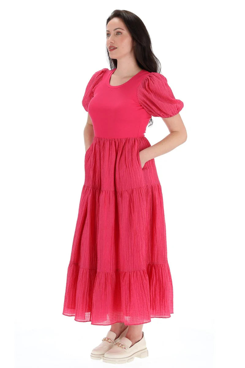Eme Maxi Dress Pink - Flowy Long Summer Dress for Women, Beach Wedding Party Wear, Boho Chic Style