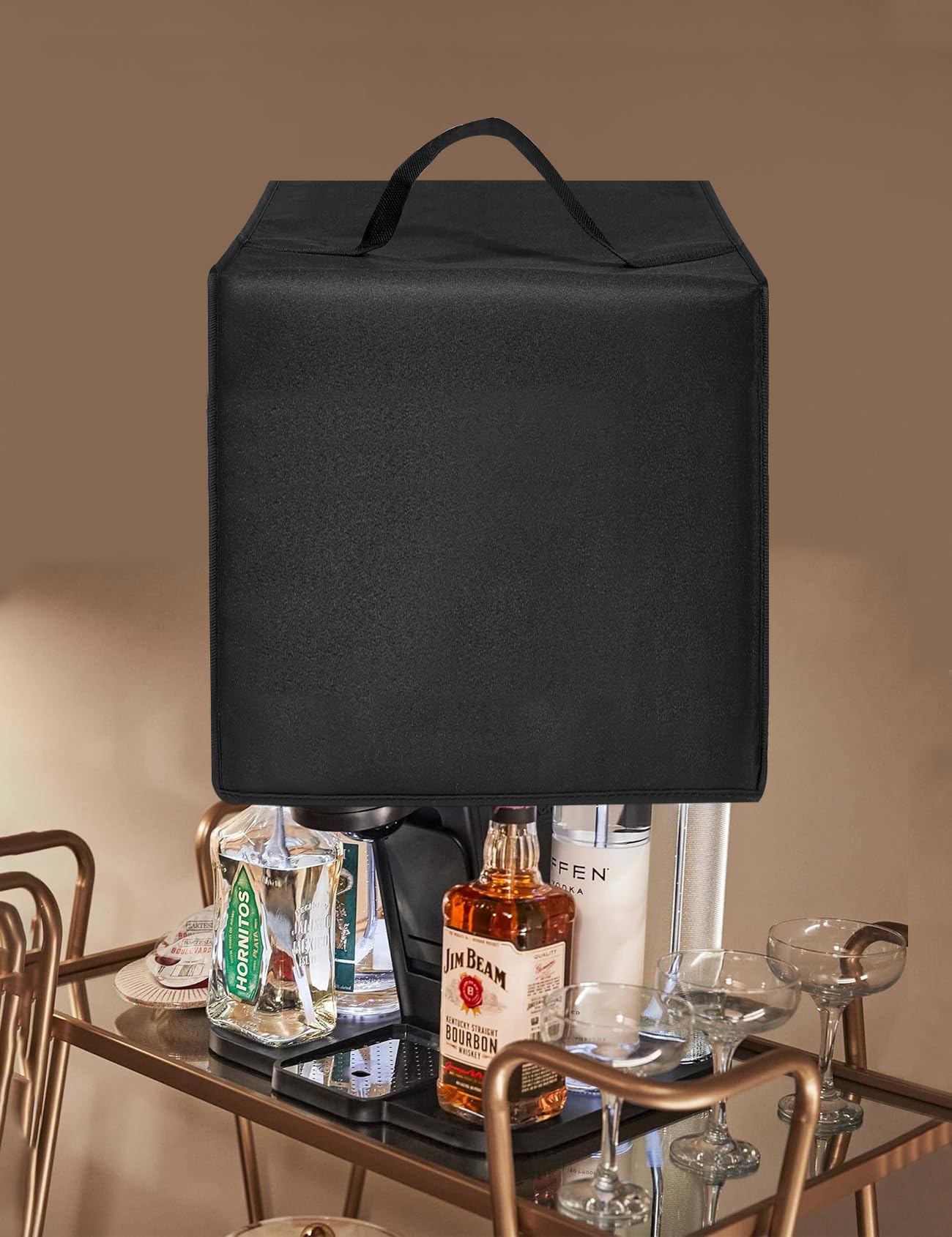 Waterproof & Dustproof Nylon Lid for BLACK+DECKER Cocktail Maker - Compatible with Bartesian Capsules (BEHB101, Black) - Perfect for Home Bars & Party Drink Stations