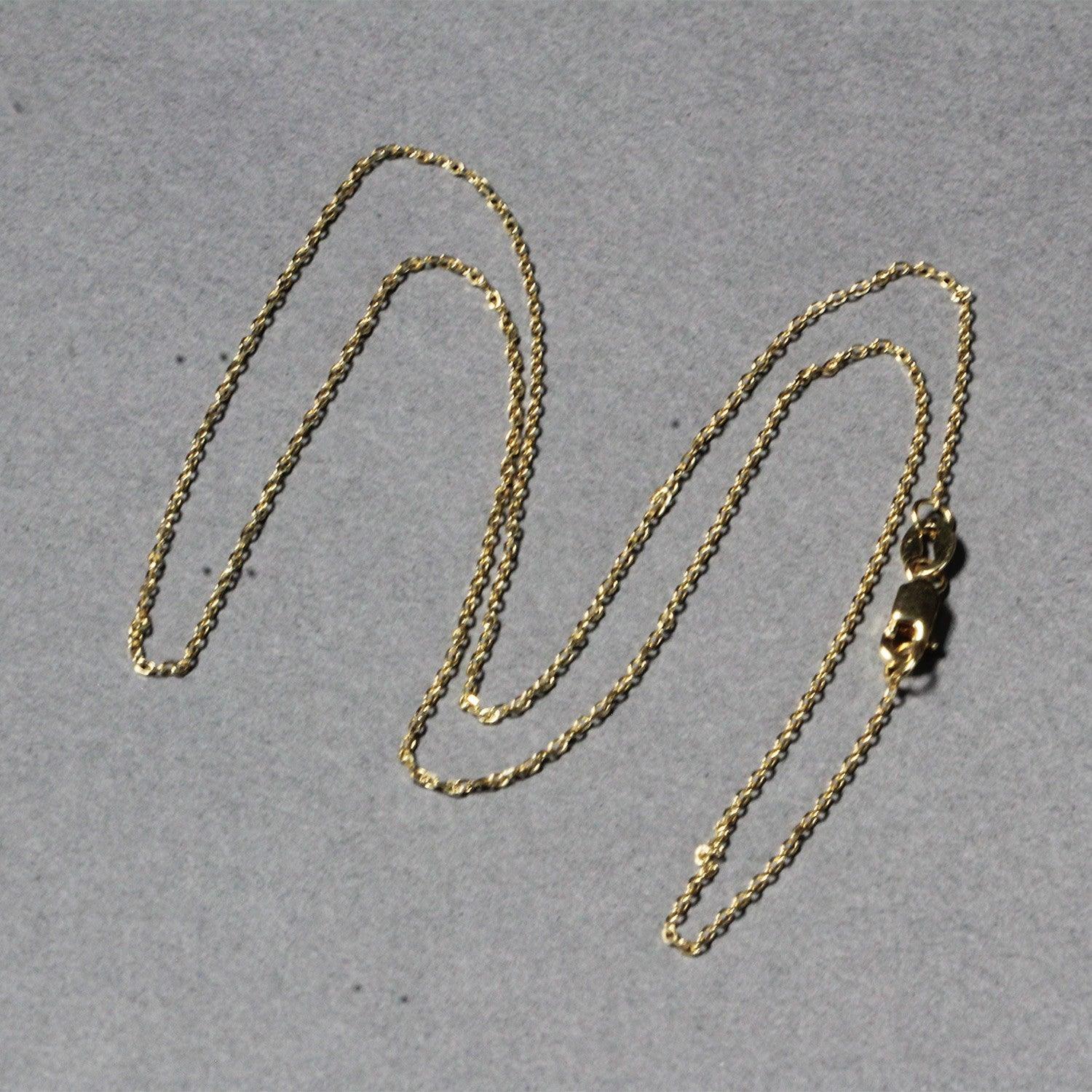 18K Yellow Gold Diamond Cut Cable Link Chain 0.8mm - Dainty & Elegant Necklace for Women, Perfect for Everyday Wear, Gift Giving & Special Occasions