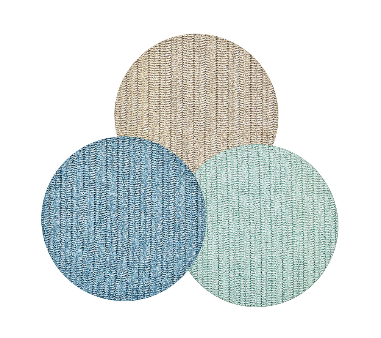 Premium Herringbone Pattern Placemats Set of 4 - Waterproof & Heat Resistant Dining Table Mats for Formal Dinner Parties, Holiday Gatherings & Everyday Use