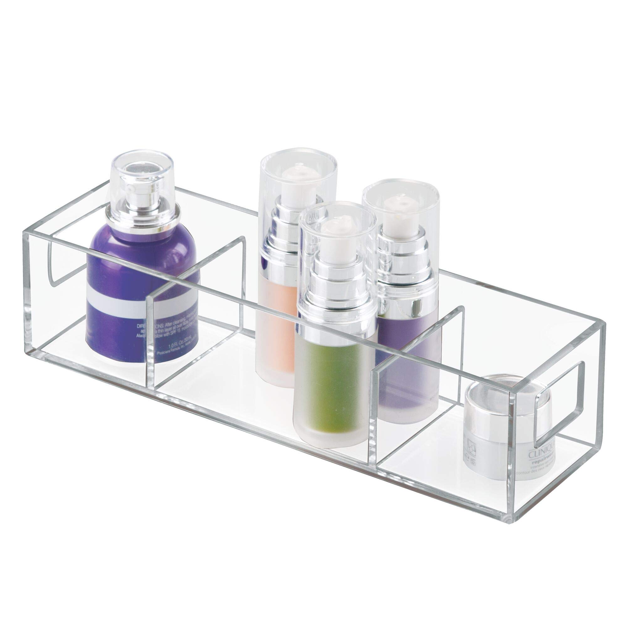 iDesign Clear Acrylic Vanity Organizer - Cosmetic Makeup Storage Box for Bathroom Countertop, Dresser & Travel | Holds Lipsticks, Brushes & Skincare Products