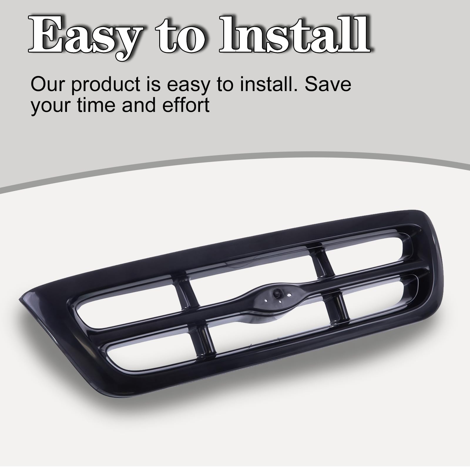 1998-2000 Ford Ranger Front Grille Assembly - Black Replacement Grill (FO1200344 F87Z8200FA) | Perfect for Off-Roading & Truck Restoration Projects