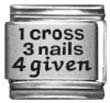 One Cross Three Nails Forgiven Laser Italian Charm Bracelet - Religious Jewelry for Women - Perfect for Church, Daily Wear & Gift Giving