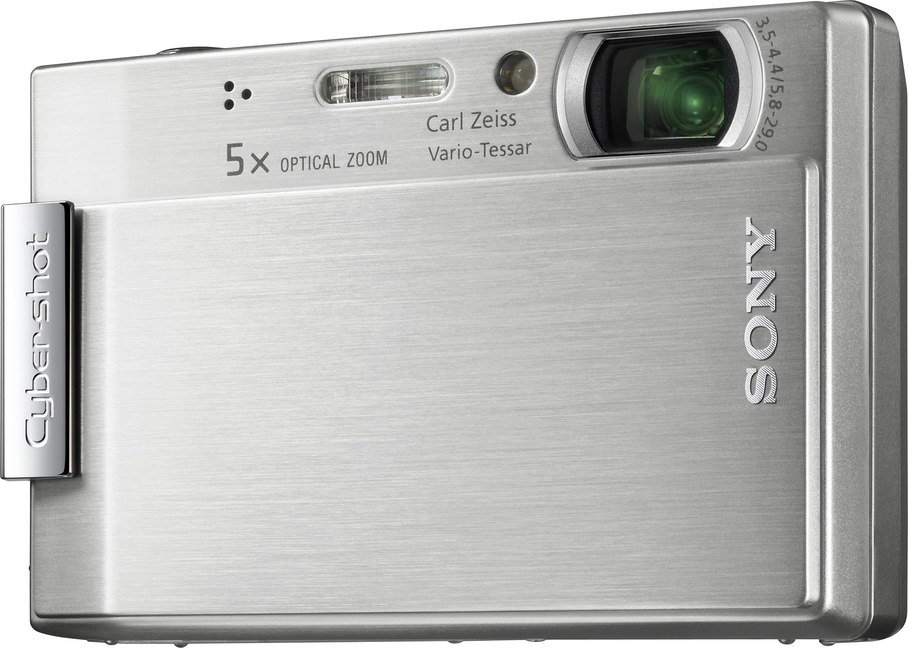 Sony Cybershot DSC-T100 8MP Digital Camera with 5x Optical Zoom & Super Steady Shot - Silver | Compact Point & Shoot for Travel, Vlogging & Everyday Photography
