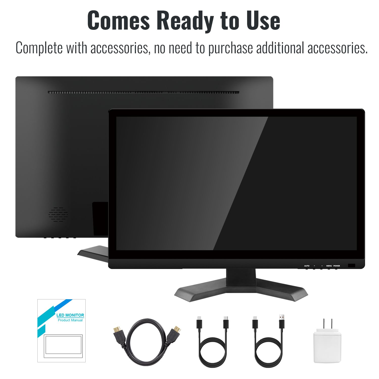 21.5 Inch Full HD Touchscreen Monitor - 1920x1080P Resolution, 10-Point Multi-Touch, HDMI/VGA/USB Ports, Built-in Speakers - Ideal for Digital Signage, Interactive Kiosks, and Creative Design Workstations