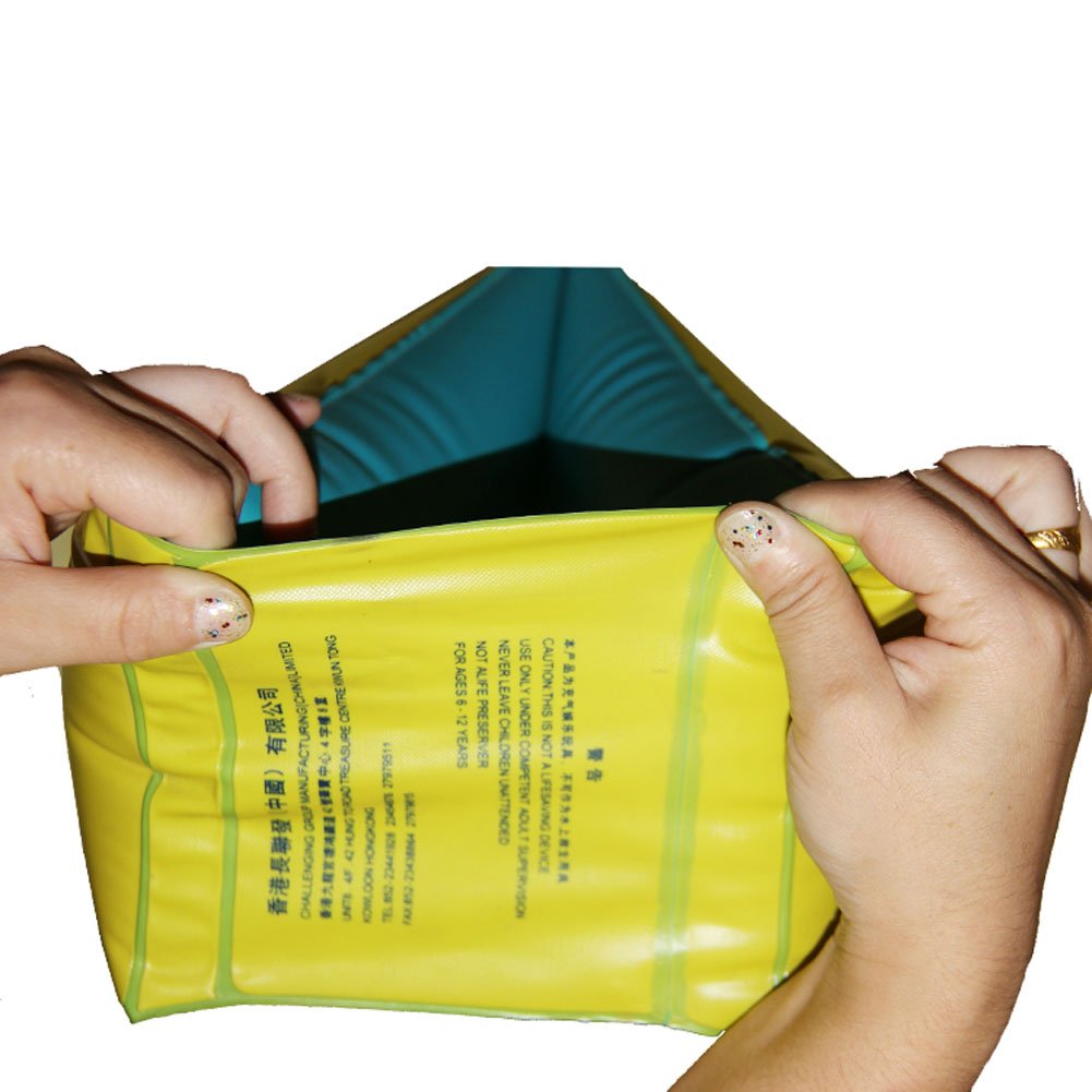 Swim Training Arm Bands - Adjustable Roll-Up Floatation Devices for Kids & Adults (Yellow) | Perfect for Swimming Lessons, Water Safety & Pool Exercises