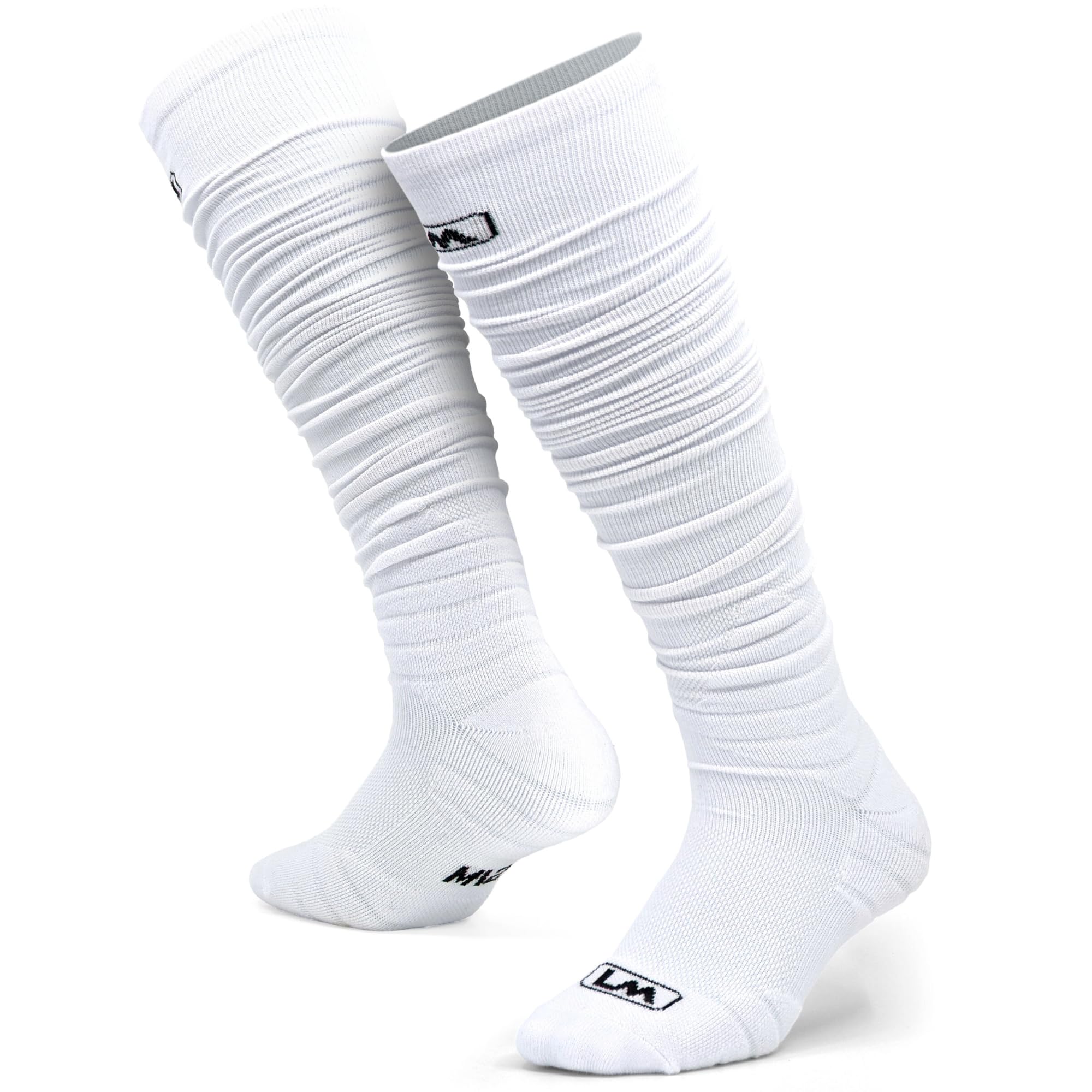 Loudmouth Football Scrunch Socks - Extra Long Padded Athletic Socks for Men, Women & Youth | Comfortable Performance Socks for Soccer, Football & Sports Training