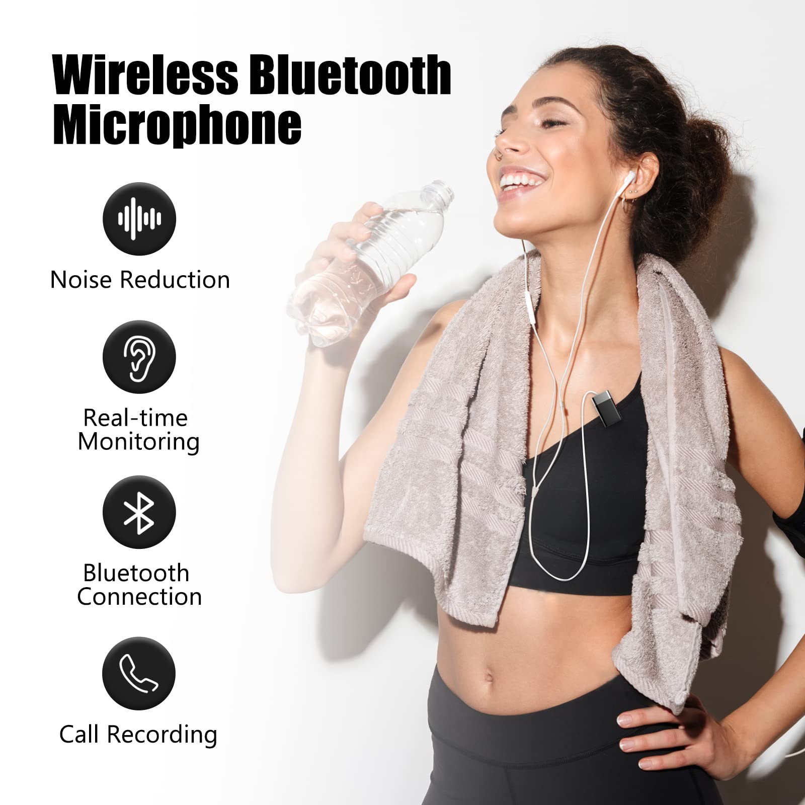 SabineTek AudioWow - Wireless Bluetooth Lapel Microphone, Compact Clip-On Lavalier Mic for Smartphones, Recording, Vlogging, Podcasting & Live Streaming - Perfect for YouTube, TikTok, Interviews & Online Meetings