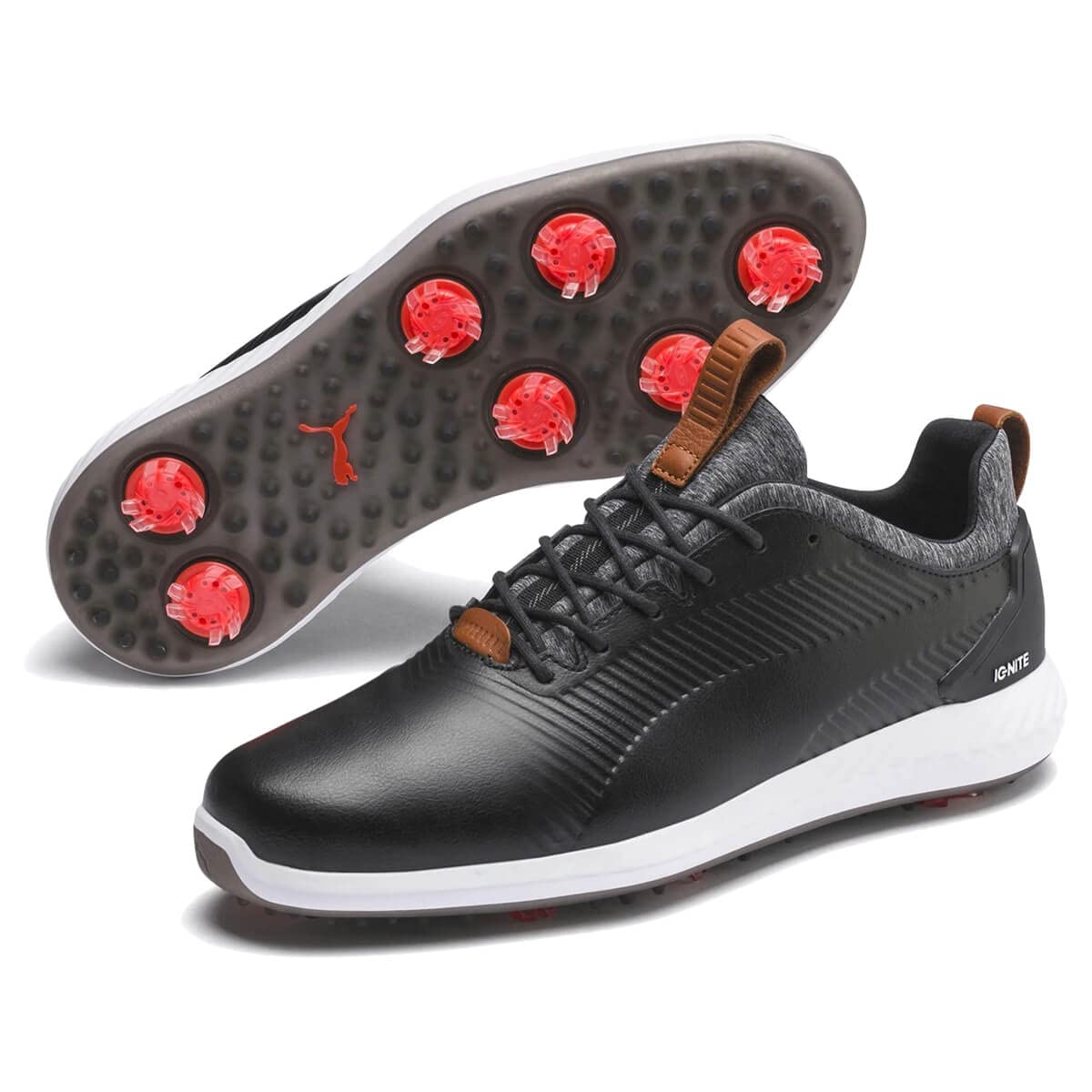 PUMA Men's Ignite Pwradapt 2.0 Golf Shoes - Leather Spiked for Course Performance