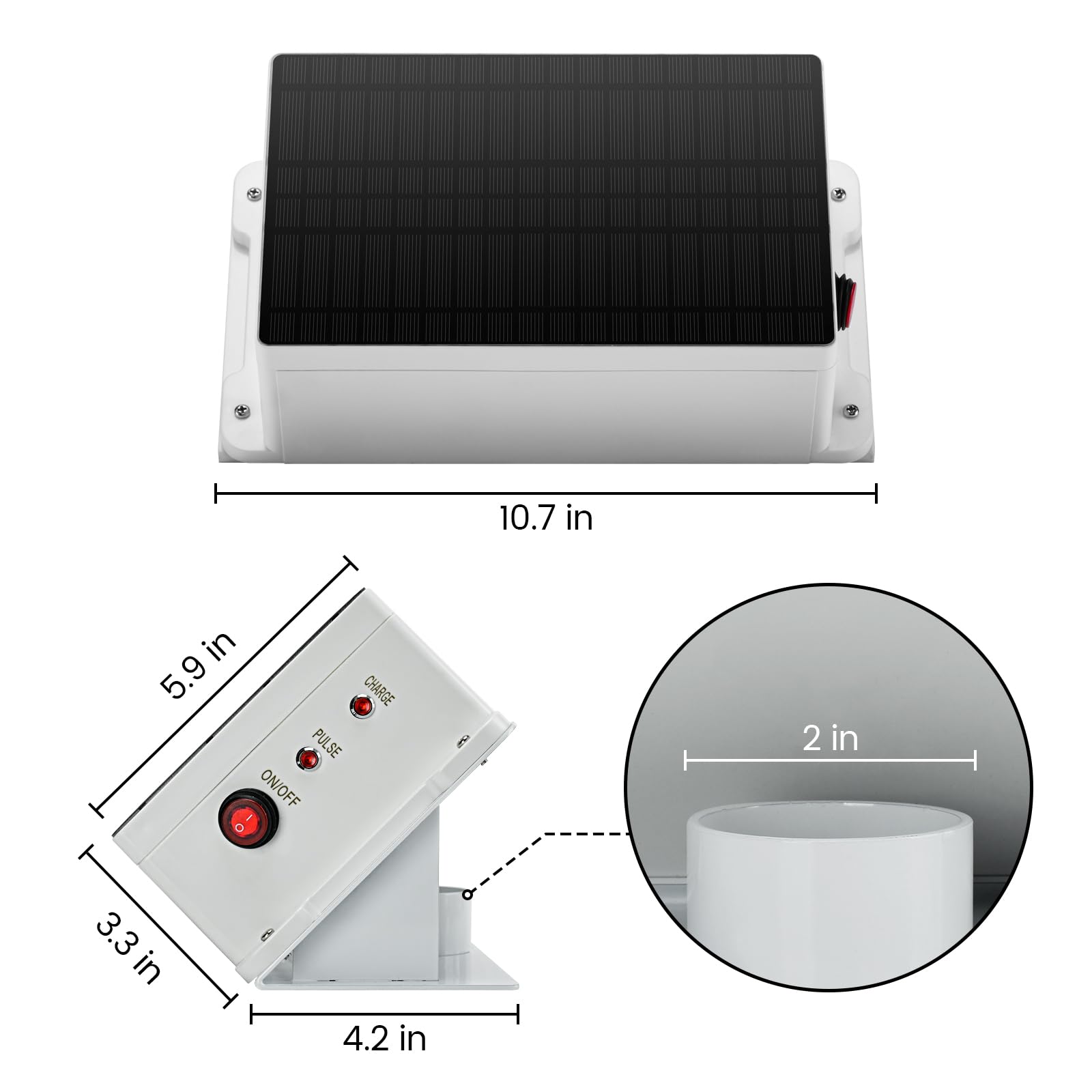 Briidea 5.6 Mile Solar Electric Fence Charger - 0.2 Joules Output, IP66 Waterproof for Outdoor Use - Keep Predators Away & Protect Livestock, Gardens, Farms - Energy Saving Solar Powered Fence Energizer