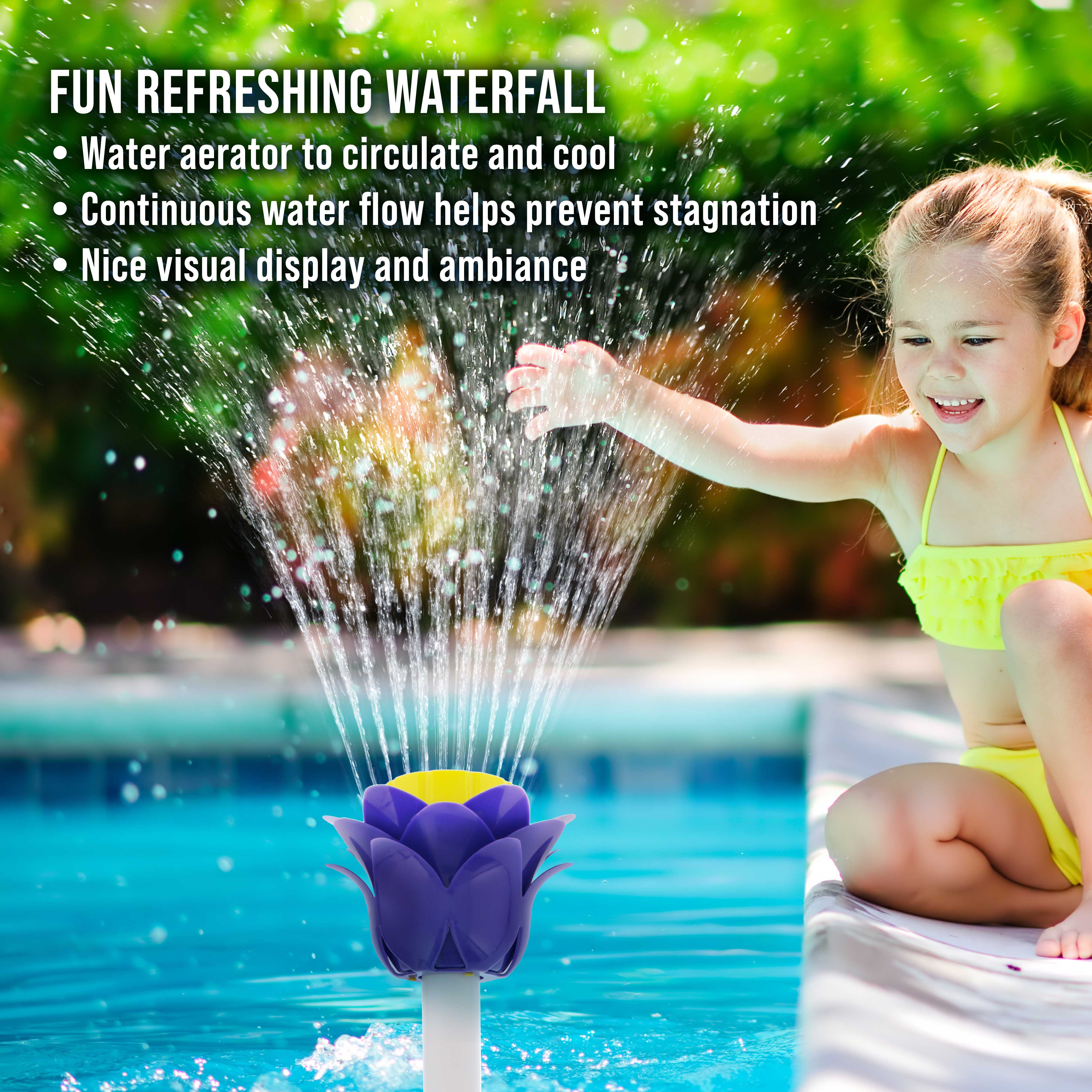 Adjustable Flower-Shaped Pool Waterfall Fountain - Cooling Spray Aerator for Swimming Pools | Perfect for Backyard Relaxation & Summer Water Fun