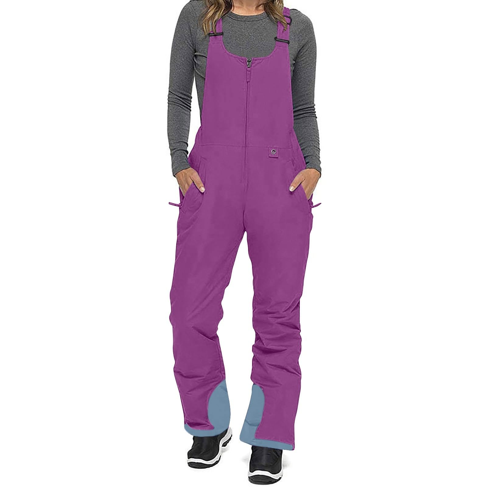 YRAETENM Women's Insulated Waterproof Snow Bibs - Winter Ski & Snowboard Pants with Adjustable Fit, Windproof Overalls for Outdoor Activities | Perfect for Skiing, Snowboarding & Cold Weather Adventures