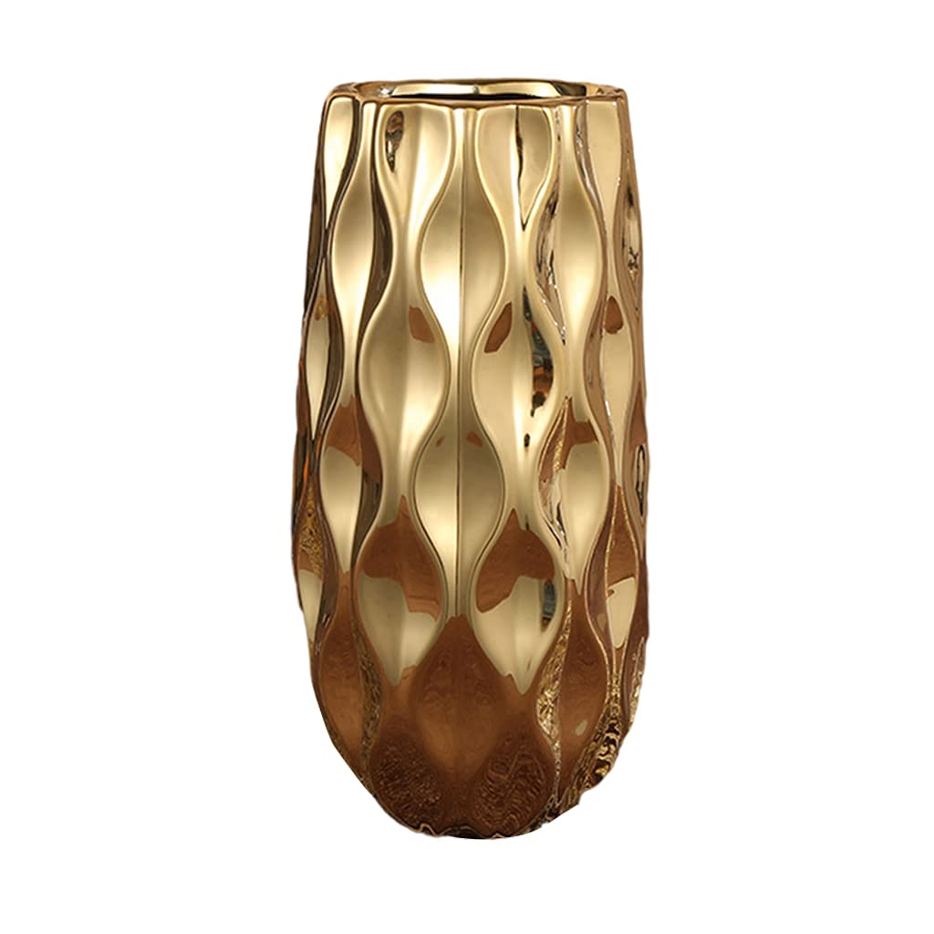 Modern Geometric Ceramic Flower Vase - Minimalist Abstract Desktop Planter for Home Decor, Living Room, Office & Party (11x28cm) - Stylish Storage Container for Fresh & Artificial Flowers