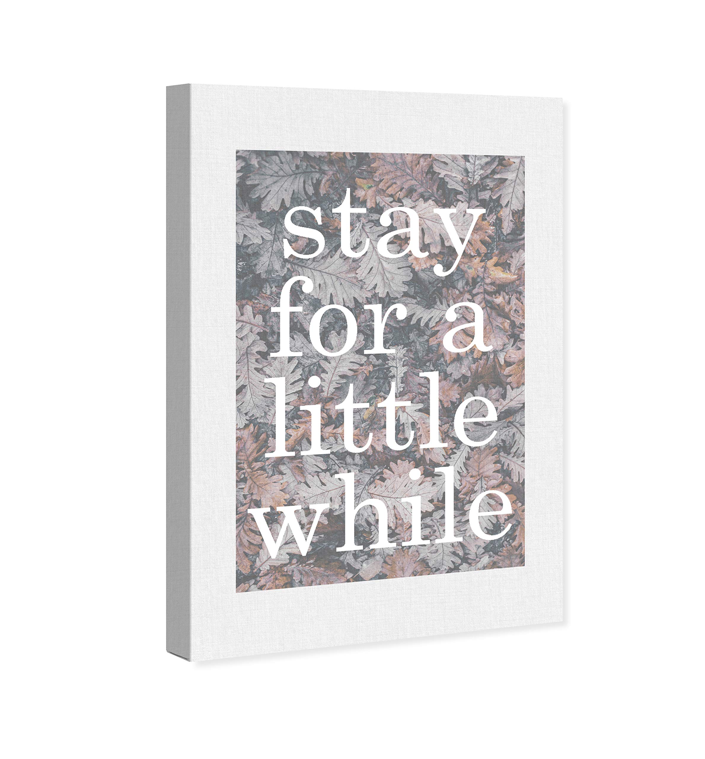 Oliver Gal Artist Co. 'For A Little While' Typography Wall Art Canvas Print - 20x30 Inch Brown & White Home Decor | Perfect for Living Room, Bedroom & Office Inspiration