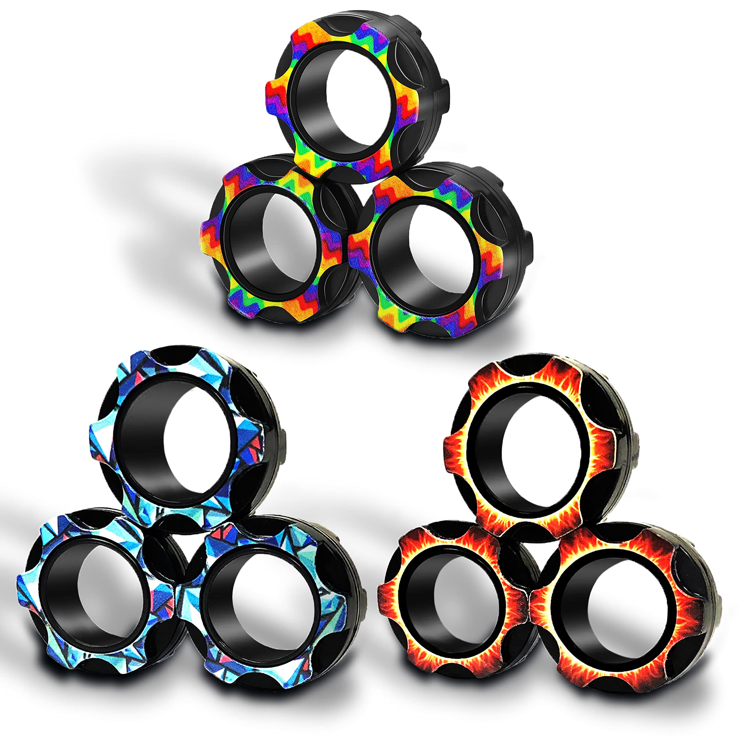 Dr.Kbder Magnetic Fidget Rings - Stress Relief Sensory Toys for Adults & Kids with ADHD, Anxiety - Fun Fidget Spinner & Magnet Toys for Boys Girls Age 6-12 - Perfect Birthday Gift, Office Desk Toy & Classroom Focus Aid