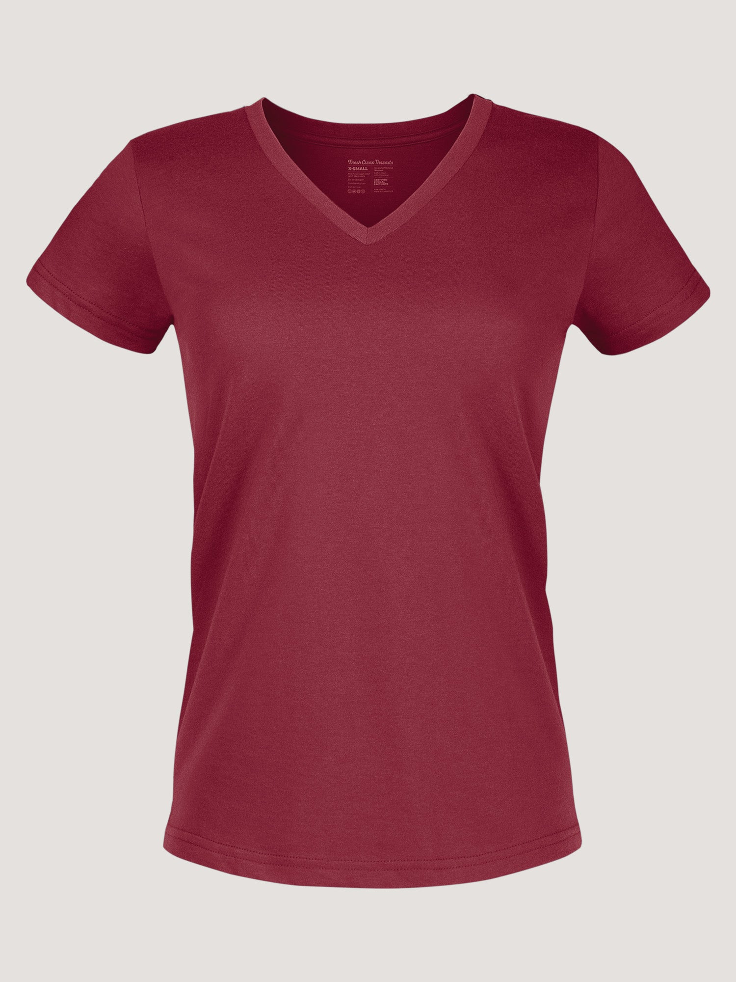 Women's Cosmic Red V-Neck T-Shirt - Soft & Comfortable Casual Top for Everyday Wear - Perfect for Work, Outings & Relaxing