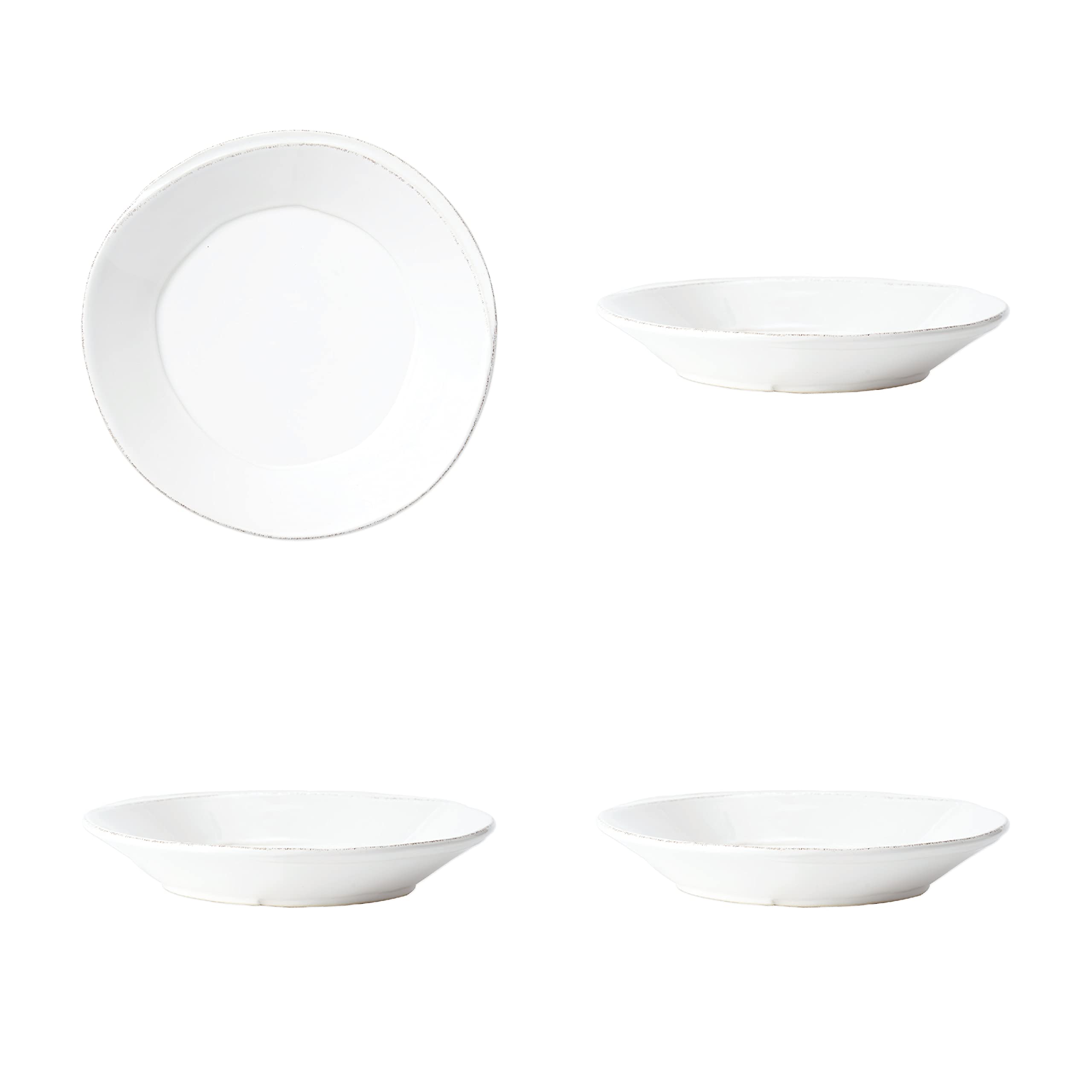 Vietri Handcrafted Italian Stoneware Pasta Bowls - Set of 4 White 8.5