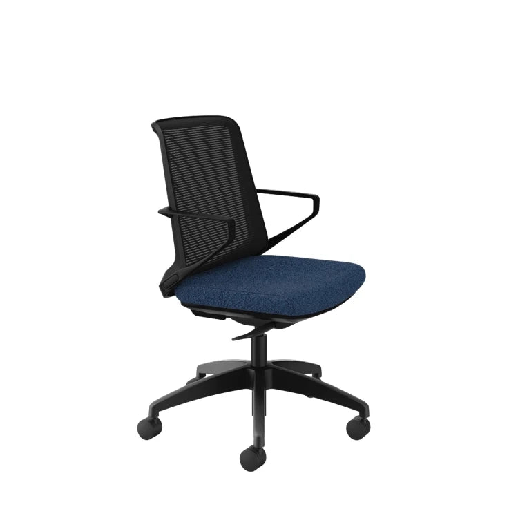 Ergonomic Cliq Office Chair with Synchro Tilt Mechanism - Basalt Fabric & Black Designer Frame for Home Office, Gaming, and Workspace Comfort