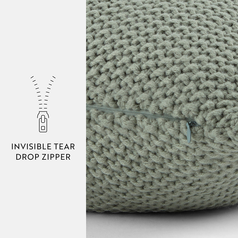 Seed Stitch Knit Throw Pillow Cover with Insert - Soft Decorative Cushion Cover for Sofa, Bed & Home Decor - Cozy Living Room & Bedroom Accent Pillow