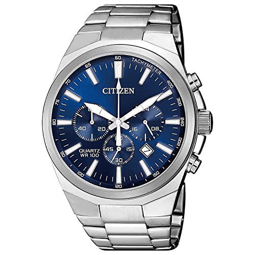 Silver Bracelet, Blue Dial