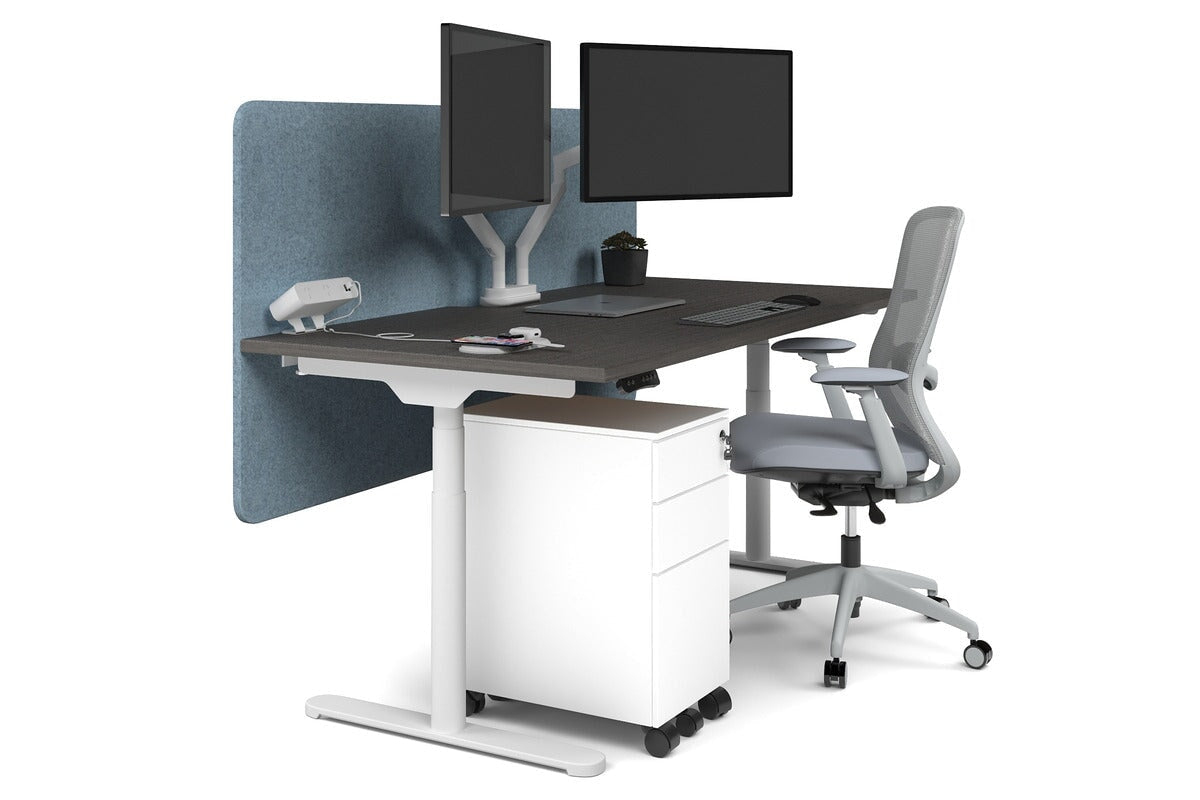 Flexi Premium Height Adjustable Single Workstation Desk - 1800L x 800W with Cable Management Scallop | Ergonomic Standing Desk for Home Office & Workspace