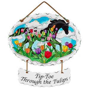 Beautiful Tulip Suncatcher for Windows - Handmade Stained Glass Window Decor, Perfect for Home, Office & Garden Decorations