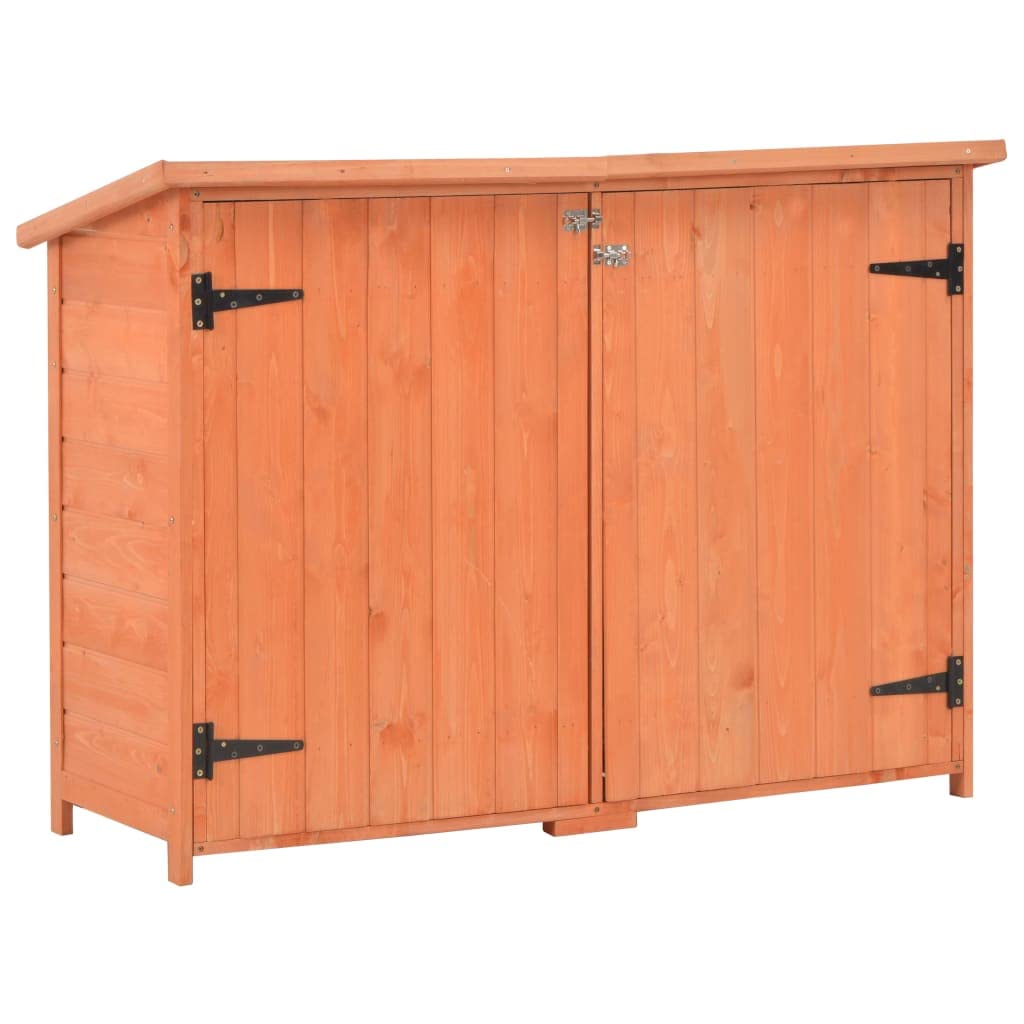 vidaXL Wooden Garden Storage Shed - Outdoor Tool Cabinet for Backyard, Balcony, Lawn & Garage - Perfect for Organizing Gardening Tools, Patio Furniture & Home Supplies (Weather-Resistant Wood Construction)