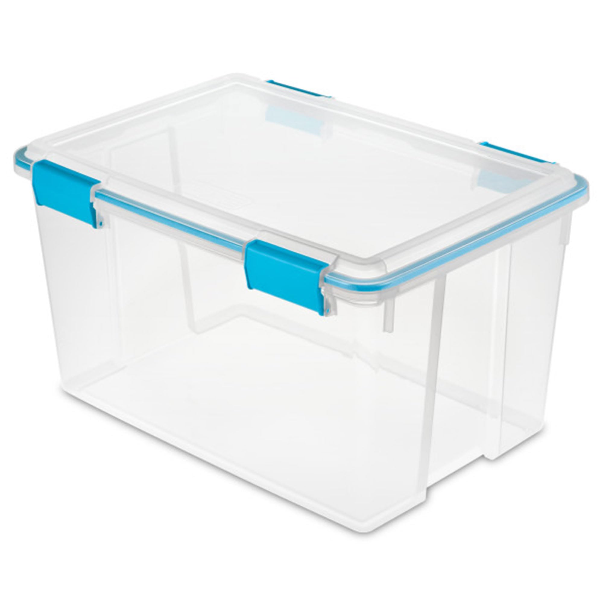 Sterilite 8-Pack 54 Quart Clear Weatherproof Storage Bins with Secure Latching Lids - Airtight Plastic Containers for Home Organization, Garage, Basement & Outdoor Use