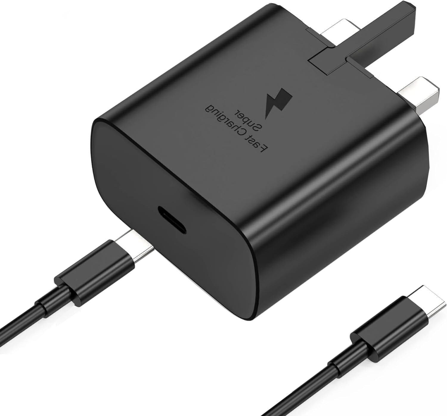 25W Super Fast Charger Plug for Samsung Galaxy A36/A35/A34 5G/A33/A32 - USB Type C Wall Charger with 1M Cable & UK 3-Pin Adapter - Perfect for Home, Office & Travel Charging