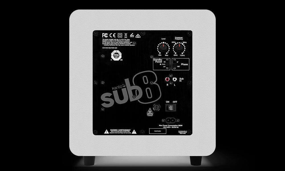 Kanto SUB8 (2022) Sealed Powered Subwoofer - 300W Peak Power, 8