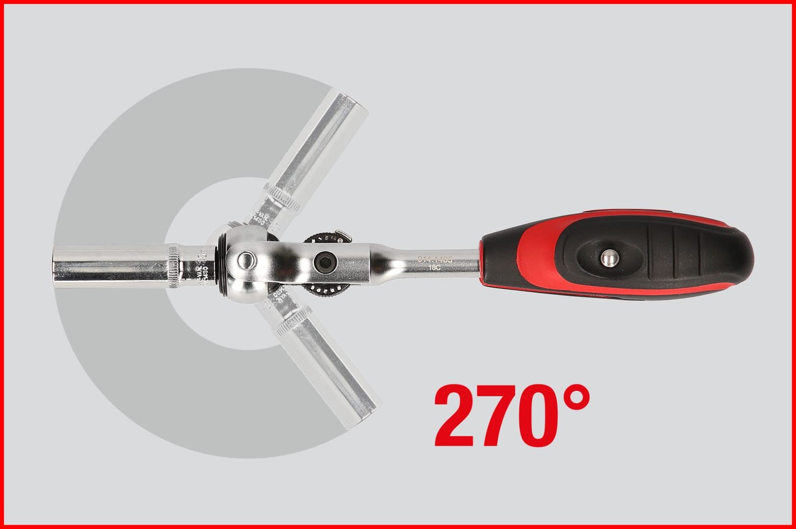 KS Tools 914.1405 Mini T-Handle Swivel Head Ratchet - Compact Hand Tool for Tight Spaces, Automotive & DIY Repairs | Perfect for Mechanics, Home Improvement & Small Engine Work