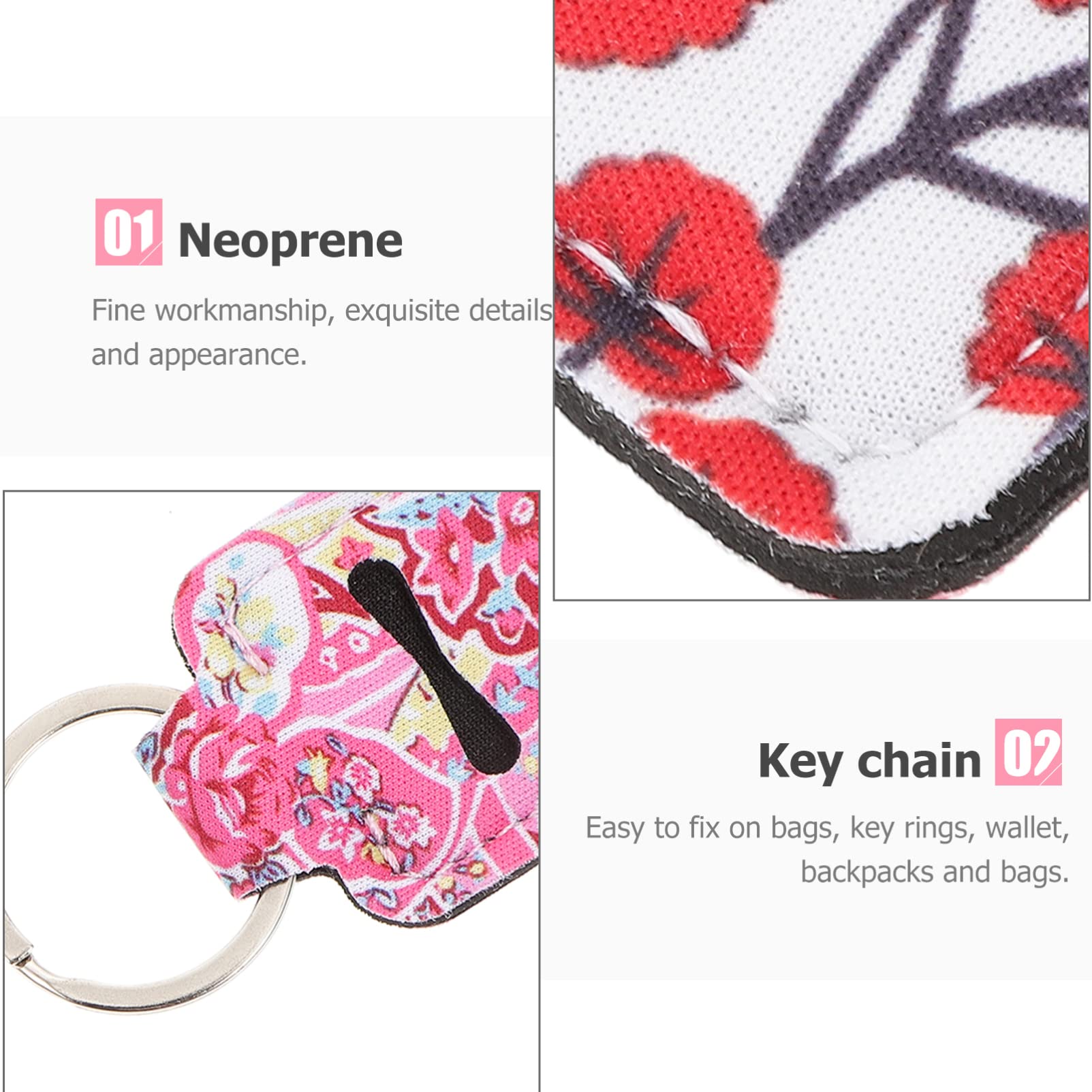 Healifty 6pcs Kids Lip Balm Keychain Holder - Portable Travel Chapstick Keyring for Lipstick, Lip Gloss & Lip Balm - Perfect for School, Gym, Hiking & Daily Essentials Organization