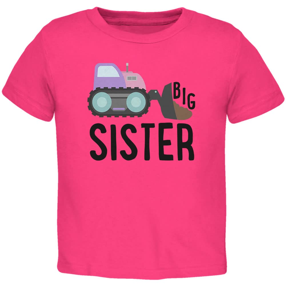 Big Sister Construction Truck Digger Toddler T-Shirt - Cute Toddler Outfit for Playtime & Construction Theme Parties