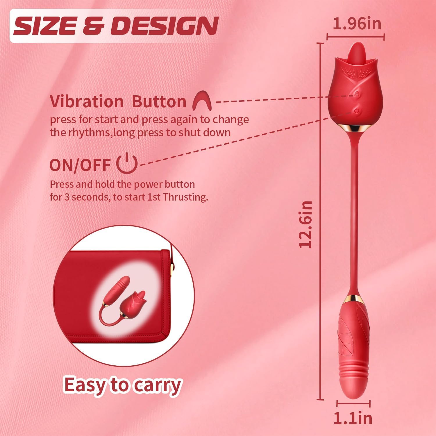 10-Speed Waterproof Electric Rose Sucking Toy for Women - Automatic Tongue Stimulator, Quiet & Discreet Adult Toy for Valentine's Party, Couples Play & Solo Pleasure (Model BZ1865)