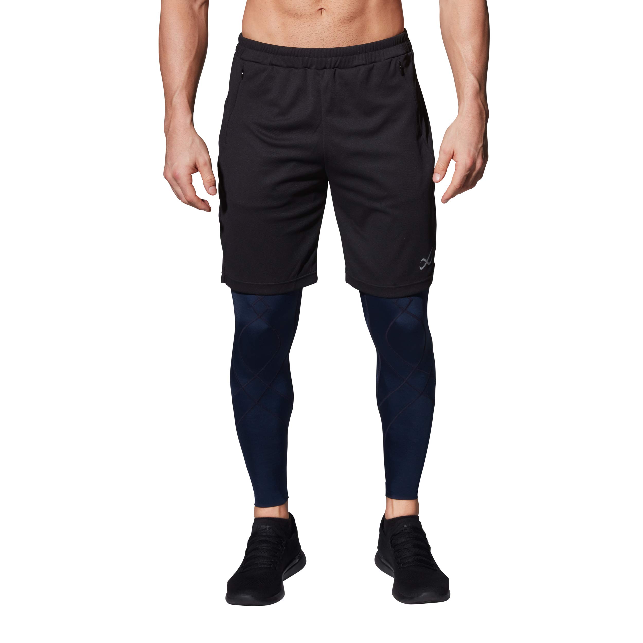 CW-X Men's Stabilyx Joint Support Compression Tights - Running & Recovery Pants for Athletes with Knee Pain - Ideal for Marathon Training, Gym Workouts & Post-Exercise Muscle Recovery