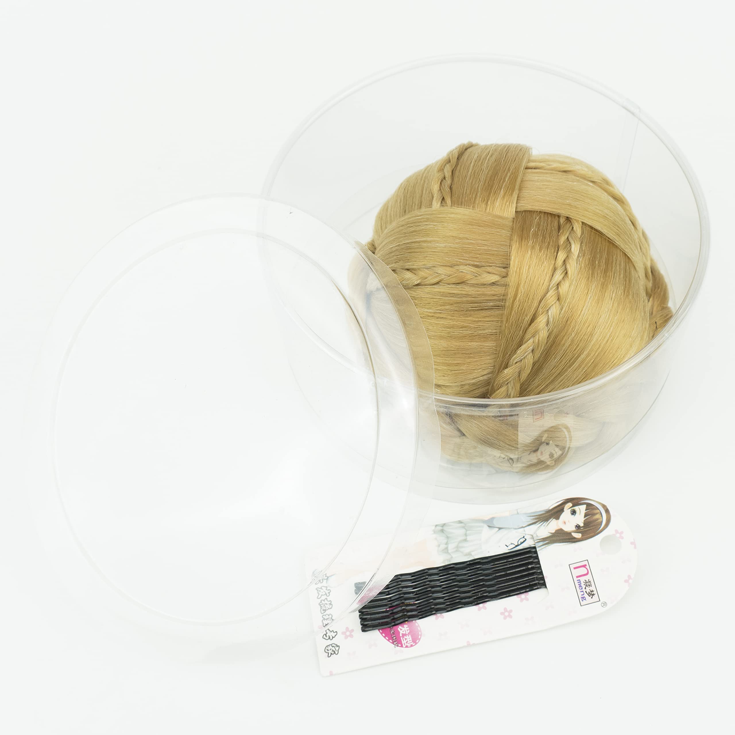 IMISSU Braided Chignon Hair Donut Bun Maker - Ash Blonde Hairpiece for Women | Perfect for Wedding, Party & Dance Performances | Easy Updo & Wig Styling Accessory