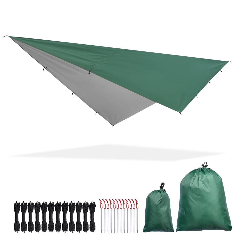 10x13ft Waterproof Camping Tarp - Lightweight UV50+ PU 3000mm Water Resistant - Perfect for Outdoor Camping, Hiking, Picnics & Beach Shelter