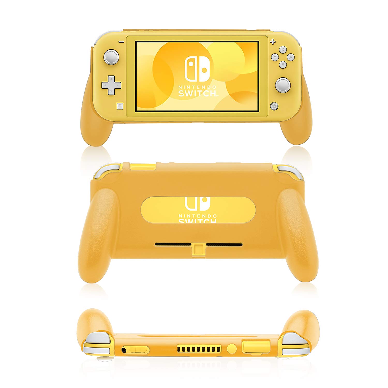 Heatfun Ergonomic Grip for Nintendo Switch Lite - Comfortable Handheld Controller Accessory (Yellow) | Perfect for Long Gaming Sessions, Travel & Home Use