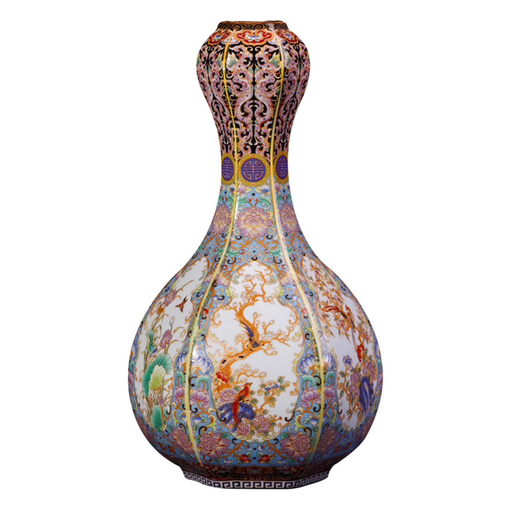 Handmade Jingdezhen Ceramic Vase - Large Pink Oriental Porcelain Floor Vase for Living Room Decor | Antique Chinese Flower Vase for Home, Wedding & Office Decoration