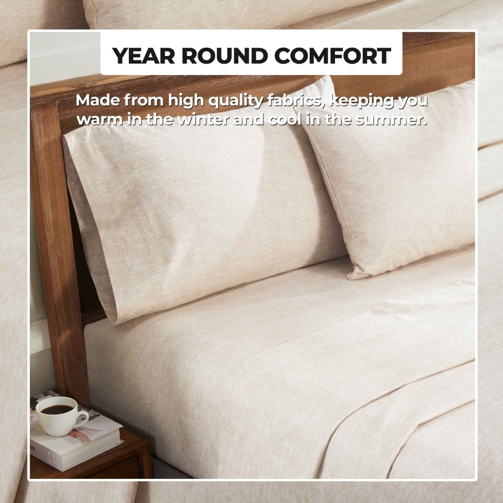 Soft & Cozy Melange Flannel Cotton Two-Toned Deep Pocket Sheet Set - Queen Size, Brushed for Warmth - Perfect for Winter Nights & Cold Weather Comfort