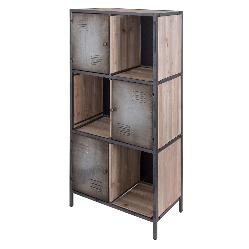 Rustic Weathered Steel Bookcase - Modern Industrial Bookshelf for Living Room, Office & Study | Durable & Stylish Home Storage Solution