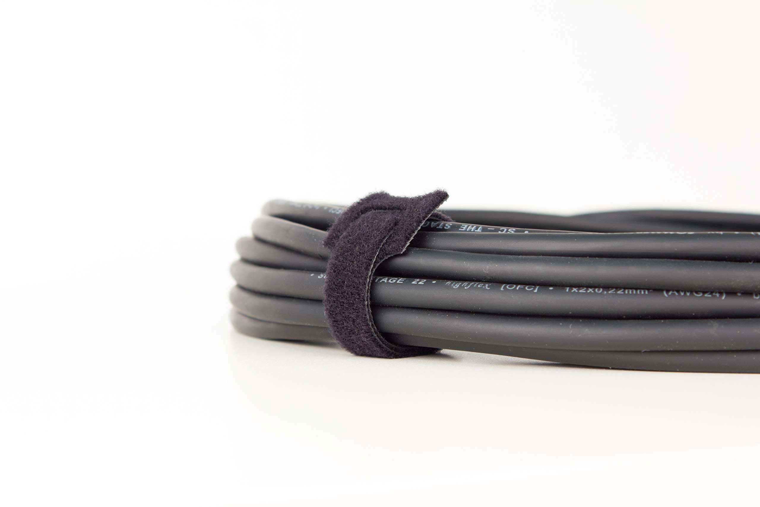 Cable Candy Hook & Loop Black - Premium Cord Management & Cable Organizer for Home, Office & Travel - Keep Wires Tidy & Organized