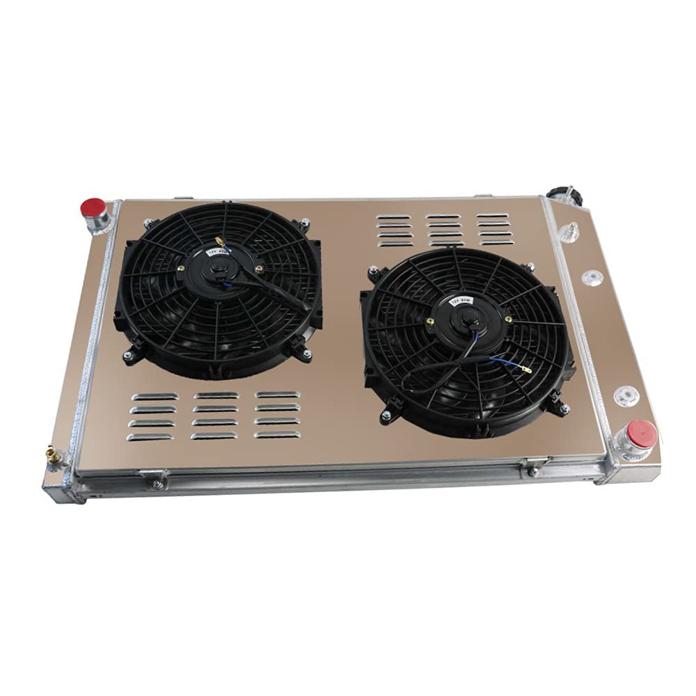 ECMRAD 4-Row Aluminum Radiator with Dual 12