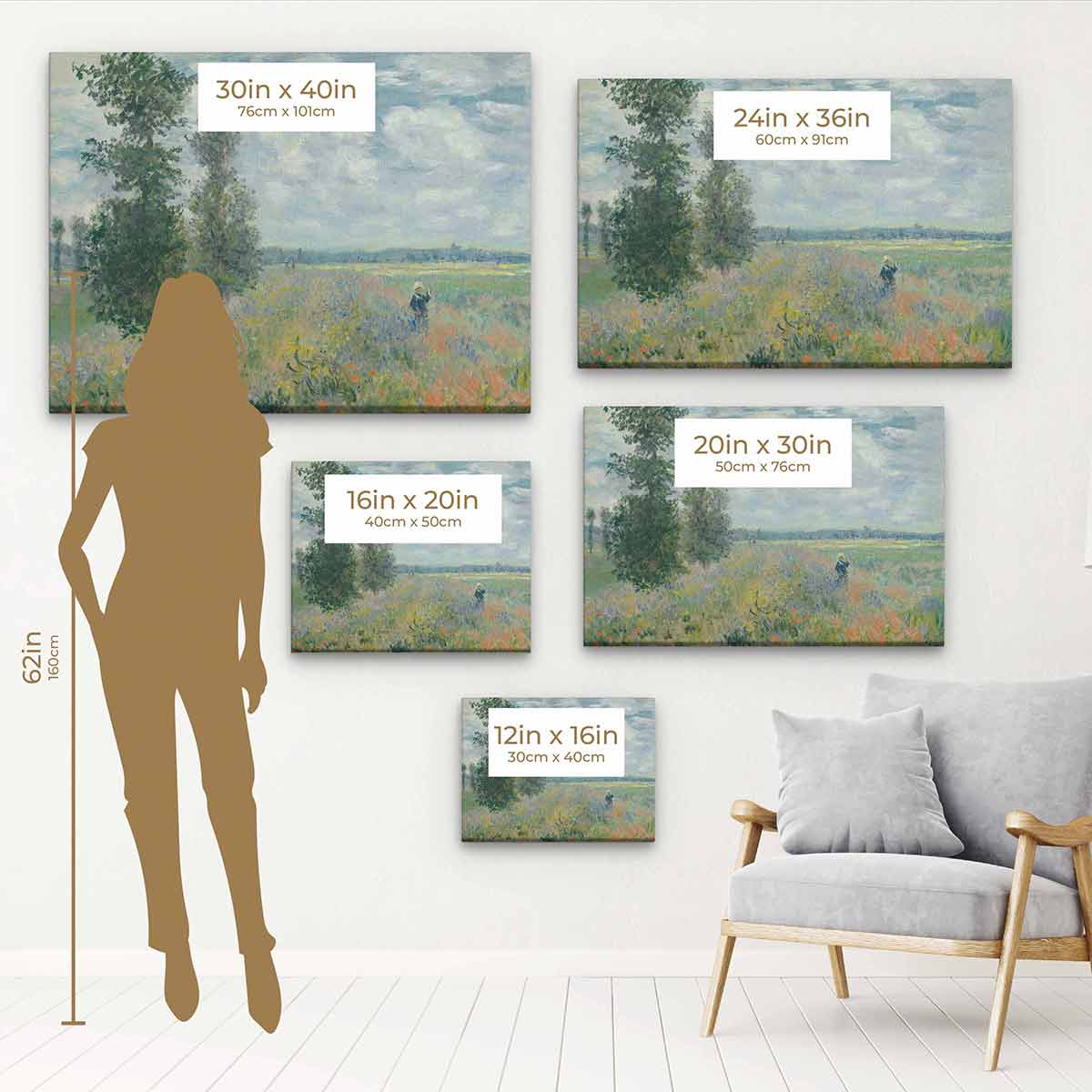 Green Country Wall Art Canvas 7423 - Modern Landscape Painting for Living Room, Bedroom & Office Decor - Perfect for Home & Office Interior Design