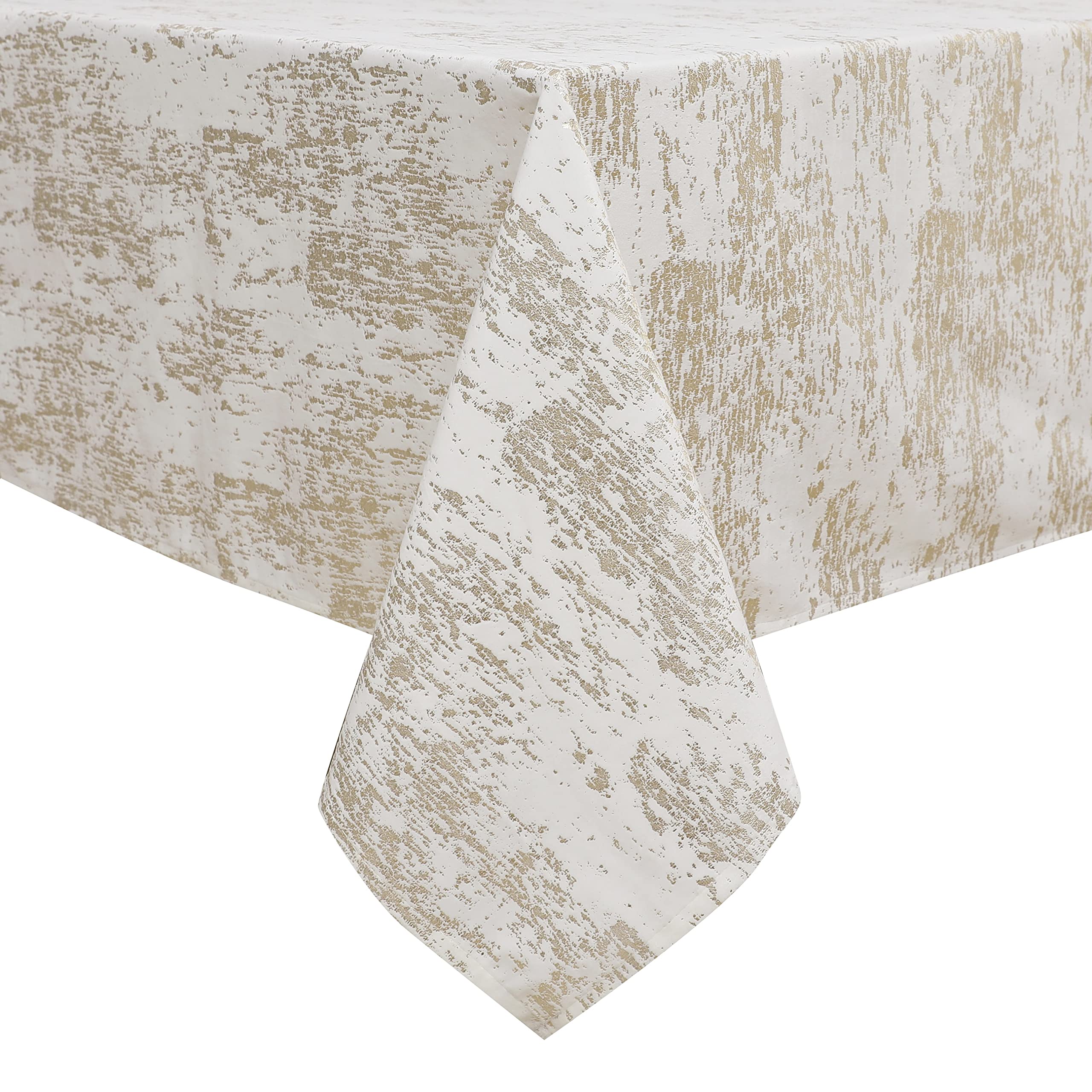 Custom Gold Mosaic Tablecloth 70x144 - Elegant Dining & Party Decor