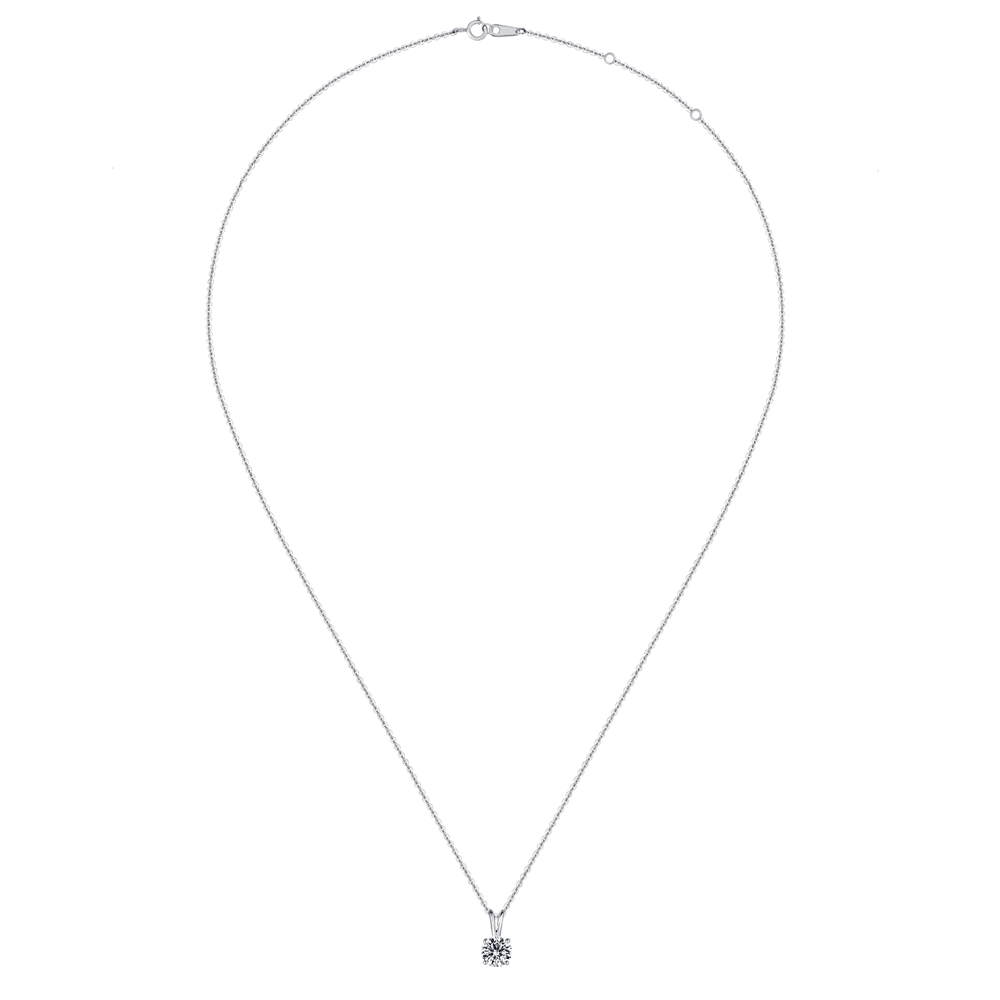 1 CT Round Moissanite Solitaire V-Bale Pendant Necklace - Elegant Jewelry Gift for Women, Perfect for Weddings, Anniversaries & Special Occasions
