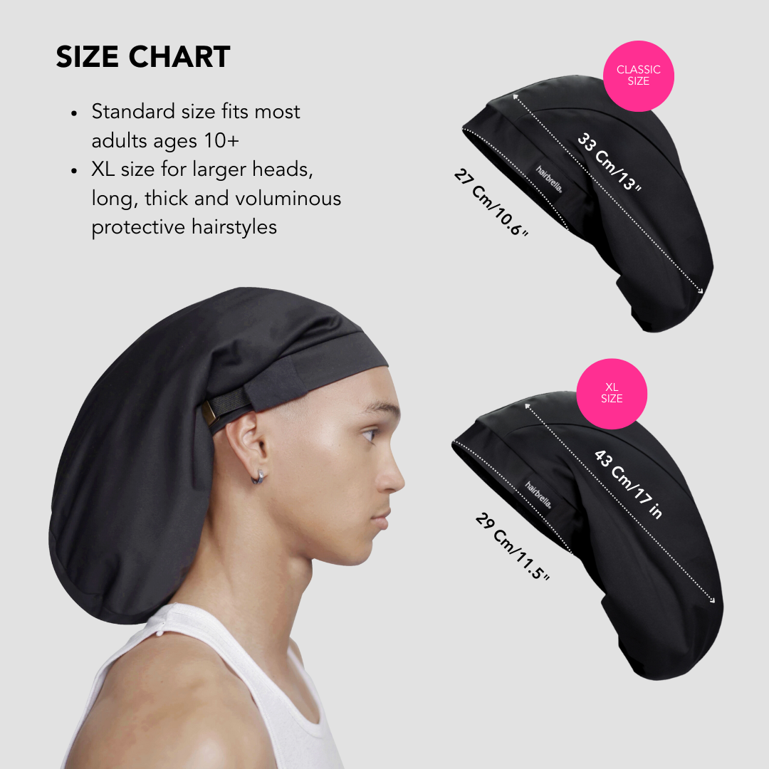Hairbrella Satin Lined Sleep Cap for Men XL - 2 Pack Bundle | Soft & Breathable Hair Protection for Nighttime & Travel | Reduce Frizz & Breakage